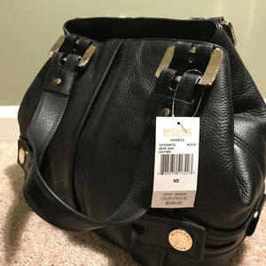 Micheael Kors Leather Black Grab Bag